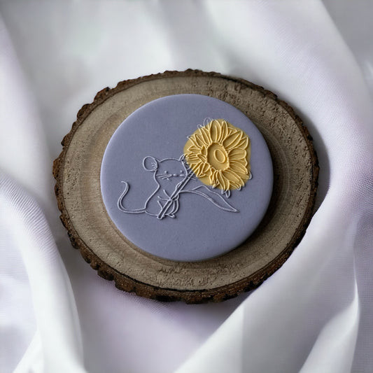 Mouse Holding A Sunflower