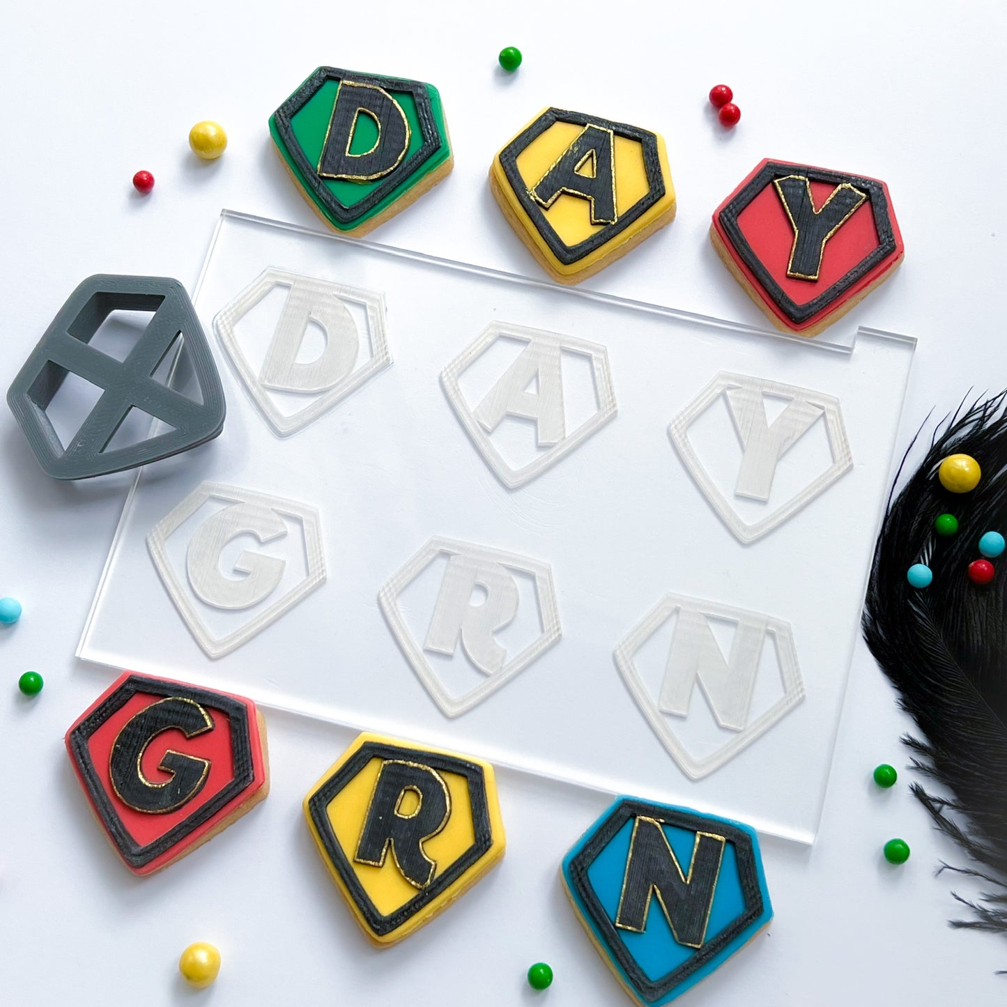 Dad Grandad etc. Superhero Letters - Multi Embosser