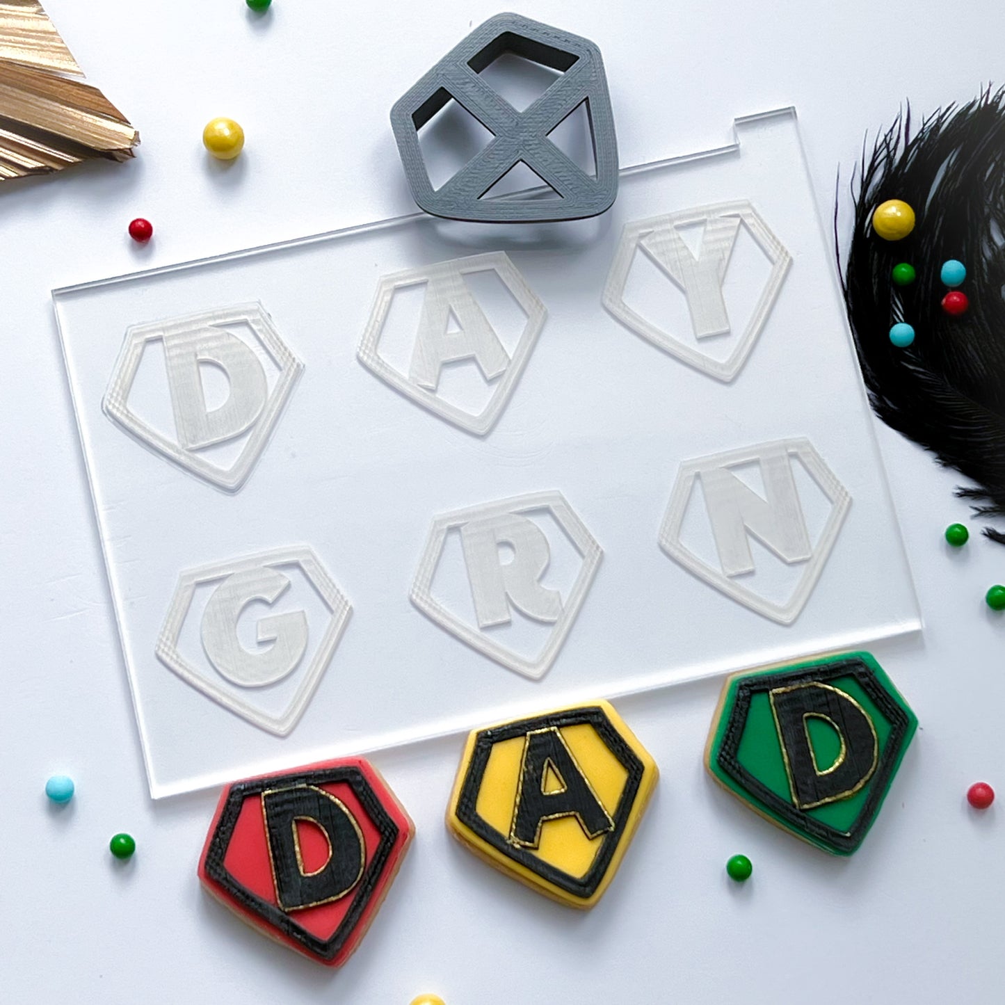 Dad Grandad etc. Superhero Letters - Multi Embosser