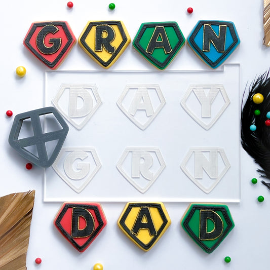 Dad Grandad etc. Superhero Letters - Multi Embosser