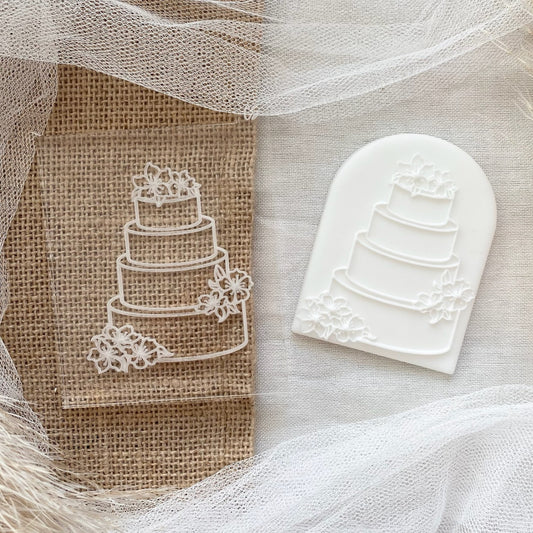 Four Tiered Floral Cake - Embosser